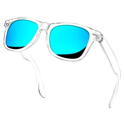 KANASTAL Gafas de Sol Hombre Polarizadas Gafas de sol Mujer Espejo Azul Montura Transparente Vintage Clásicas Protección UV para Pesca Running Sunglasses Men Lentes Color Azules
