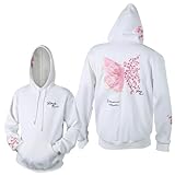 Rerfico Unisex Butterfly Graphic Hoodie Premium Heavyweight Embroidered Streetwear Sweatshirt Japanese Style Anime Hoodie (X-Large,ButterflyFlower)