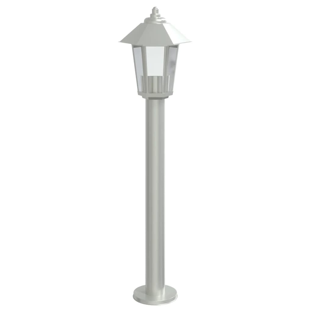 1707319 LAMPADE DA Terra per Esterni 3 pz Argento 100cm in Acciaio Inox