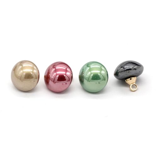 Usosou USOSOUJS22 20Pcs 10Mm(0.394Inch) High Light Mushroom Pearl Buttons, With Metal Shank thumb #2