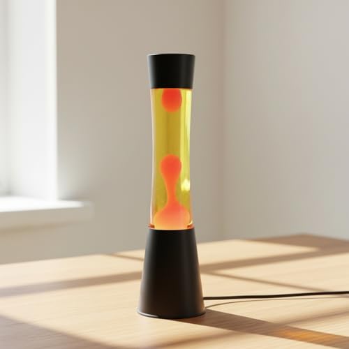 Image of KARP 16 Inch (Tower shap) Lava Lamp | Yellow Water & red Lava | Metal & Glass Design | 220-240V 50Hz | R39 30 W Bulb Included | Run by Plug with Inline ON /Off Switch | Best for Home & Office Gift