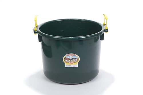 Little Giant Plastic Muck Tub | Durable & Versatile Utility Bucket with Handles | Muck Bucket | Durable Handles | 40 Quart | Green