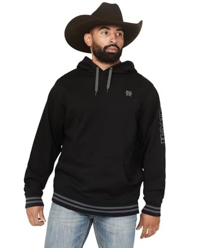 Cinch Men's Black Essentials Logo Hoodie