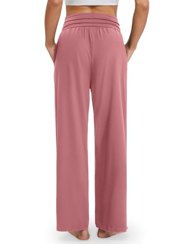Image of Gracyoga Wide Leg Yoga Pants for Women Casual Loose Cozy Sweatpants High Waisted Lounge Pajama Flowy Pants With Pockets