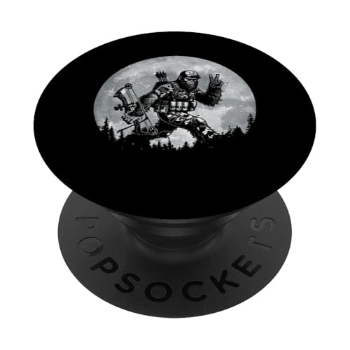 Funny Retro Bigfoot Hunting Sasquatch Funny Bigfoot Hunting PopSockets Adhesive PopGrip