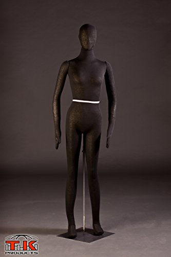 Female Mannequin, Flexible Posable Bendable Full-size Soft -Black, by TK Products, Great
