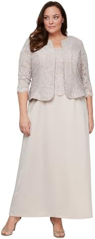Alex Evenings Womens Two Piece Mother of The Bride Dress with Lac...