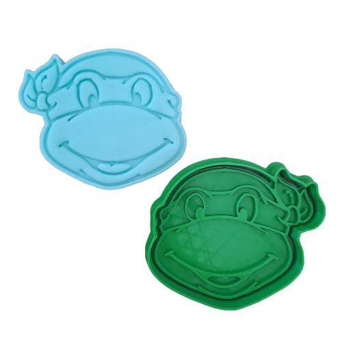 Tagliabiscotti.it - Tartarughe Ninja - Viso Leonardo - Cookies cutter - Formina - Stampo per biscotti o decorazioni torte in pasta di zucchero - 8cm