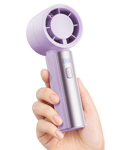 Image of Gaiatop Small Handheld Personal Fan, Powerful High Speed Turbo Cooling, 4000mAh USB Rechargeable Battery Powered Mini Portable Fan for Travel, Outdoor Essentials, Summer Gifts for Women Girls, Purple