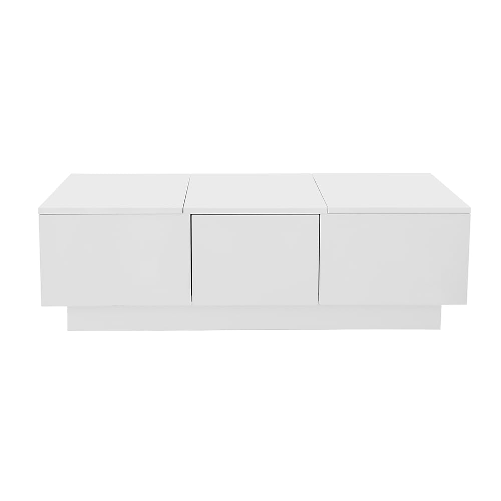 Meuble de Salon Haute Brillance au Design Épuré avec Rangement Coulissant Premium