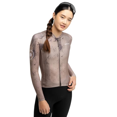SIROKO - Maillot Ciclismo Manga Larga para Mujer M2-W Joux - M - Marrón