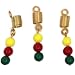 Hello Africa 3 Pieces Rasta Beads Gold Combo Wire Wrapped Loc Adornment Dreadlock Jewelry Hair Bead Hair Accessories Hair Ring Hair Cuff