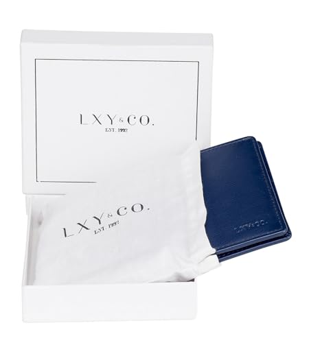 LXY & CO. Slim Men’s Wallet with RFID Blocking Card Holder Slots, Genuine Top Grain Leather, Classic Bifold with ID Window, Minimalist Design, Color3
