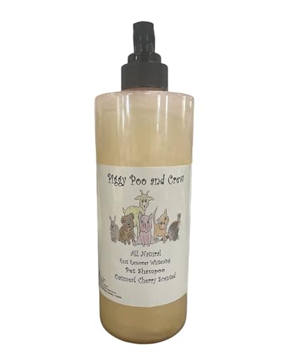 Piggy Poo and Crew All Natural Whitening Shampoo Oatmeal Cherry Scented for Pigs Dogs Rabbits Small Animals