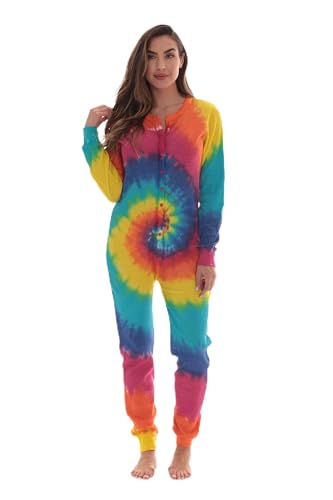#followme Women's Tie Dye Henley Thermal Onesie 6769-10364-XL
