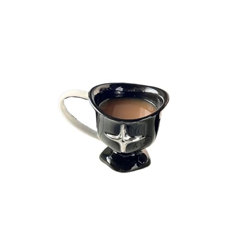 Taza De Estrella Simple De Cerámica Taza De Desayuno Agua Sala De Estar Oficina Par Café Té (Negro,350 ml / 11,84 oz)