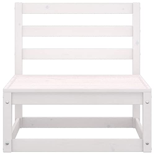 vidaXL Garten Lounge Set 3-TLG., Gartenmöbel Set Sitzgruppe für Garten Terrasse Balkon, Modular Sofa Garnitur Loungemöbel, Weiß Kiefer Massivholz – Bild 4