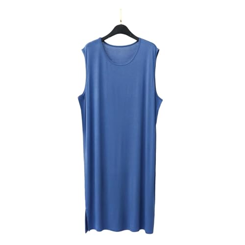 Cambkatl Men's Sleeveless Nightgowns, Soft Modal Loose Crewneck Pjs Nightshirt Summer Sleep Shirts4