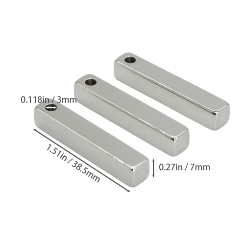 Staymax Rectangle Bar Engraving Blanks Stainless Steel Engraving Blank With Ball Chain 5 Pack #TOP1