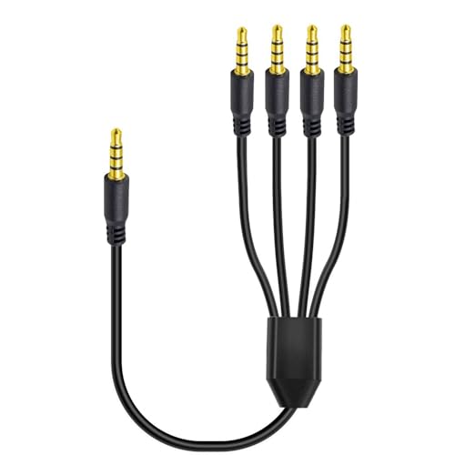 Adaptador TRRS de 3.5 mm macho a 4 hembras para solucionar la falta de puertos en el portátil