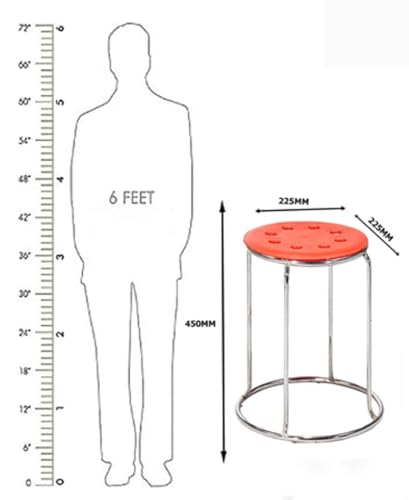 Image of NGFC Steel Stool for Indoor /Outdoor Use - Home, Medical, Hospital, Food, Doctor, Kitchen, Office, Cafe, Cafeteria - Metal Bar Chair (Multicolour Plastic Seat, Silver pk2)