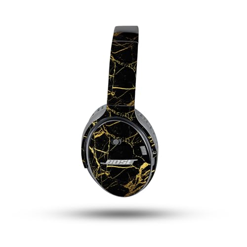 Image of MightySkins Skin Compatible with Bose QuietComfort 35 II Headphones - Black Gold Marble | Protective, Durable, and Unique Vinyl Decal wrap Cover | Easy to Apply