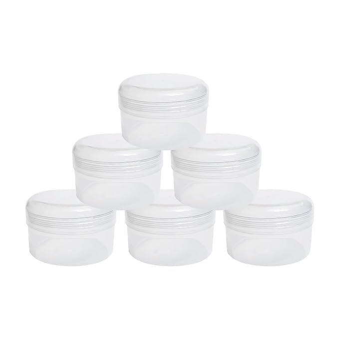 Tiny Clear Transparent Plastic Jar Container For Makeup, Cosmetic Creams, Skin Care Products, Eye Shadow, Lip Balm, Jewellery, Watch Parts, Beads (6, 20 ML)-image-22