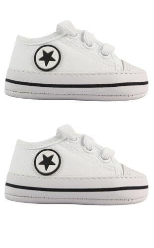 Tenis Estilo Stars Bebê Branco Classico Menino Menina Colorido Infantil (Branco, 17/18)