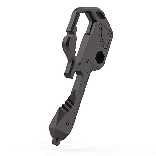 24 in 1 Multi-Tool Keyï¼ŒKey Pocket Tool for Universal Gadget Functionsï¼ŒStainless Steel Keychain Multi-Tools for Screwdriver, Bottle Opener, Drill Driver, Box Cutter, Wrench, Ruler