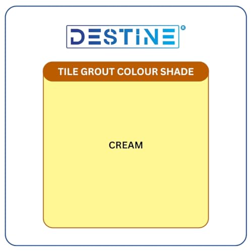 Image of DESTINE READY-TO-MIX inchTILE GROUT inch (16 COLOURS) (ALL PACKS: 100 Gm,250 Gm,400 Gm,800 Gm,1 Kg), Waterproof, Crack Filler, Cement Based Tile Gap Filler (5 Kg, Cream)