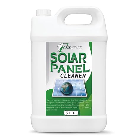 Solar Panel Cleaner 5 Litre | Advanced Cleaning Liquid for Home, Commercial and Industrial Solar Panels | Removes Dust, Bird Droppings, and Dirt Layers | All Types of Solar Panels