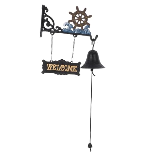 TOGEVAL Timbre Náutico Retro De Hierro Fundido Campana Decorativa para Pared Exterior Timbre De Barco Antiguo para Restaurante Hogar y Jardín