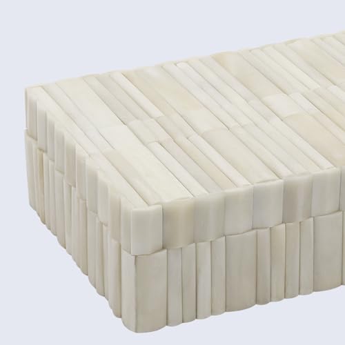 Image of Handicrafts Home Decorative Box - Handmade Jewelry Organizer Box with Lid - Keepsake Box for Home Decor, Jewelry, Accessories, Collectibles - Modern Wooden Storage Box - Stem, 10X6X2.5 inch