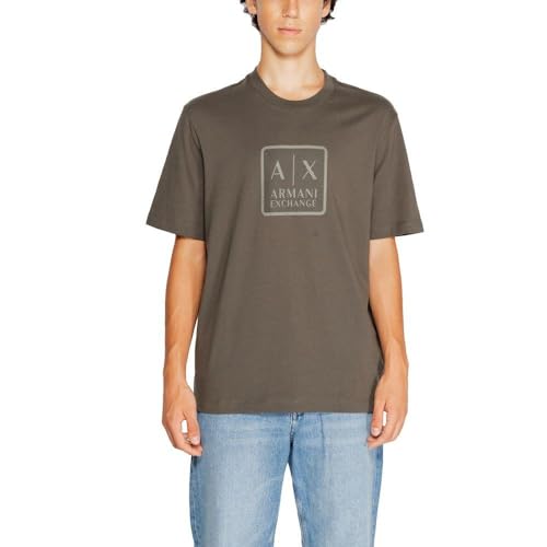 Armani Exchange Men's Square Logo Regular Fit Heavy Jersey Tee, Peat, Large