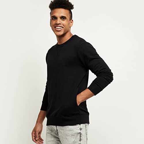 Image of Max Men Solid Crew Neck Cotton Sweatshirt