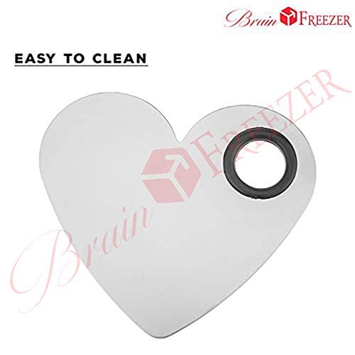 Image of Brain Freezer Shiny Makeup Palette with Stainless Steel Round Shape Spatula, 100 g (Heart Silver)