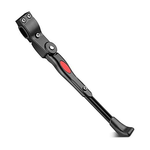Emoly Upgraded Bike Kickstand Adjustable Aluminium Alloy Bicycle Side Kickstand Fit for 22" 24" 26" 28" Mountain Bike Black