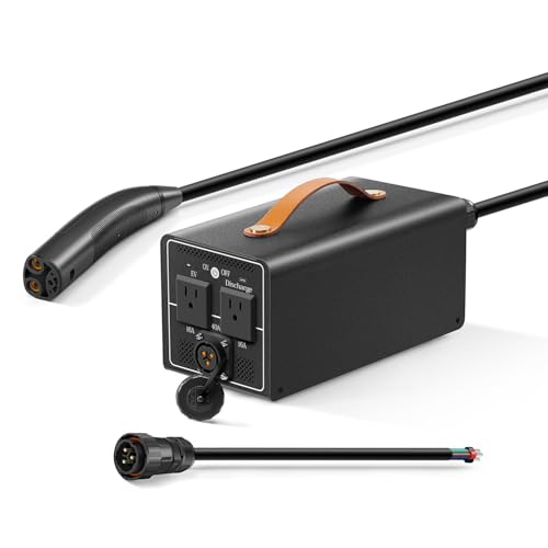 SWIPOWER 4KW Intelligent V2L Discharger with Discharge Function for All NACS Tesla Models - CCS Protocol Customizable Discharge Cutoff 120V Portable Power Adapter for Camping & Emergency