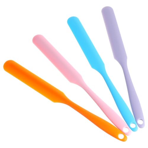 Piriuuo 4 espátulas de silicona para tarros, espátula de 24 cm, antiadherente, resistente al calor, espátula de silicona para frascos, licuadoras, cocina y agitación (4 colores)