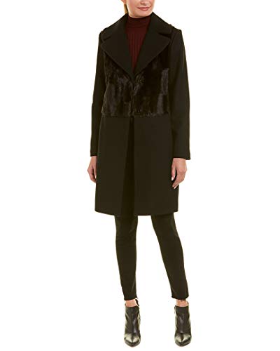 Manteau en laine Rachel Roy noir femme S veste longue hiver chaude