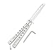 JIEER Coltello a Farfalla da Allenamento Butterfly Knife Trainer Practice Knife Unsharpened Metal Flessione Martial Arts Coltello in Acciaio con Foro(Argento)