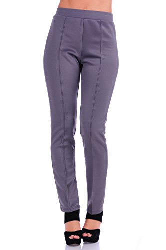 SR Women's Solid Stretch Straight Leg Slim Fit Pants, X-Large, Charcoal