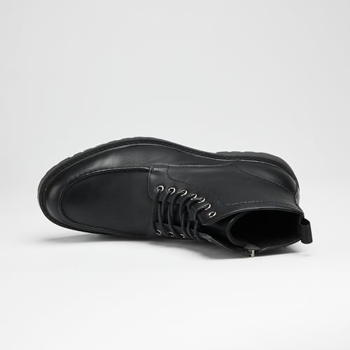 Men's Motorcycle Combat Oxford Boot Fur Lining Warm Zipper Boots4