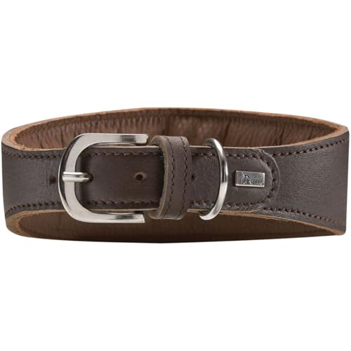 HUNTER SUPER SOFT Windhundhalsband, Leder, gepolstert, 42 (S), dunkelbraun