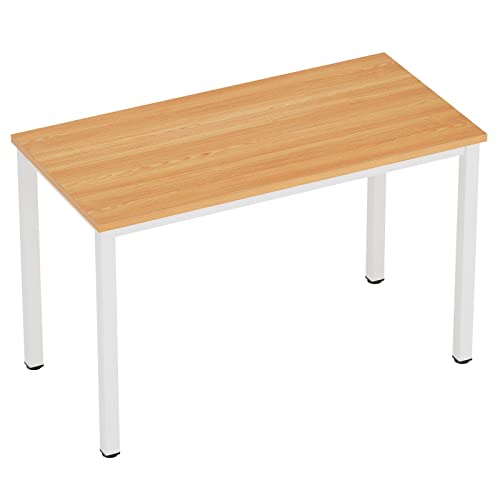 AuraCraft Escritorio para Ordenador de Oficina, para niños, para Juegos, pequeño, Espacio de Trabajo para la Oficina en casa (Teca, Blanco, 80 x 40 cm)