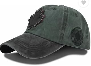 Distressed Maple Leaf Denim Baseball Cap – Vintage Grey Price In India