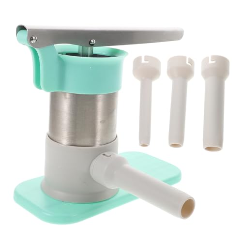 KICHOUSE 1Set Manual Sausage Stuffer Portable Stainless Steel Sausage Maker with Stuffing Tubes Vertical Design for Home Use Sausage Making Tool and Meat Filler