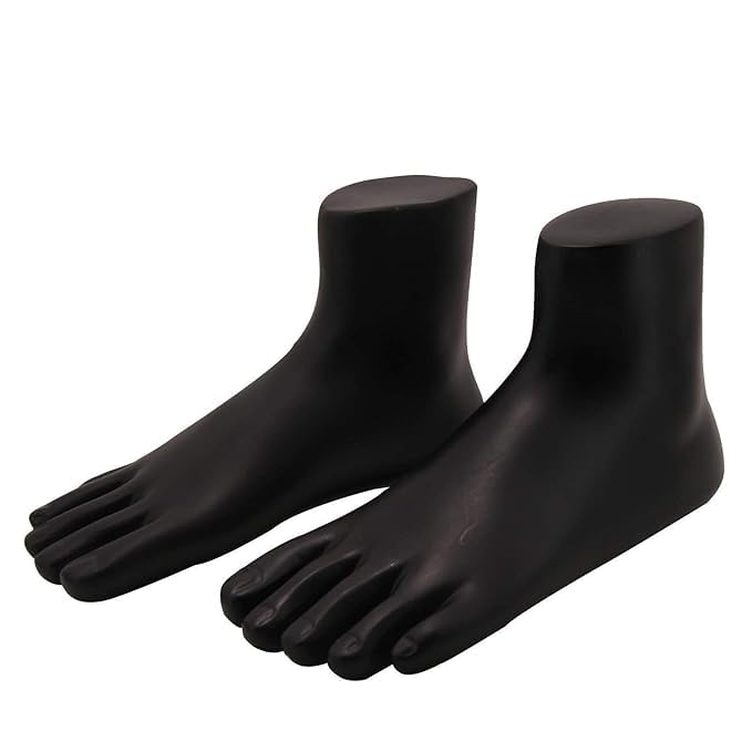 morel BLACK MANNEQUIN RIGHT AND LEFT FOOT DISPLAY ANKLE MOLD FOR SHOES JEWELRY DISPLAY STAND SET 1, (8 INCH,BLACK)