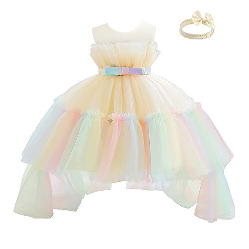 Miipat Baby Mädchen Kleid Tülle Prinzessin Kleider mit Stirnband für...
