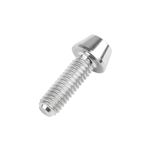 Image of Titanium Ti DIN912 M4 8 10 12 15 20mm Tapered Head Hex Bolts Bicycle Screws Pack of 6 (Silver, M4x12mm)